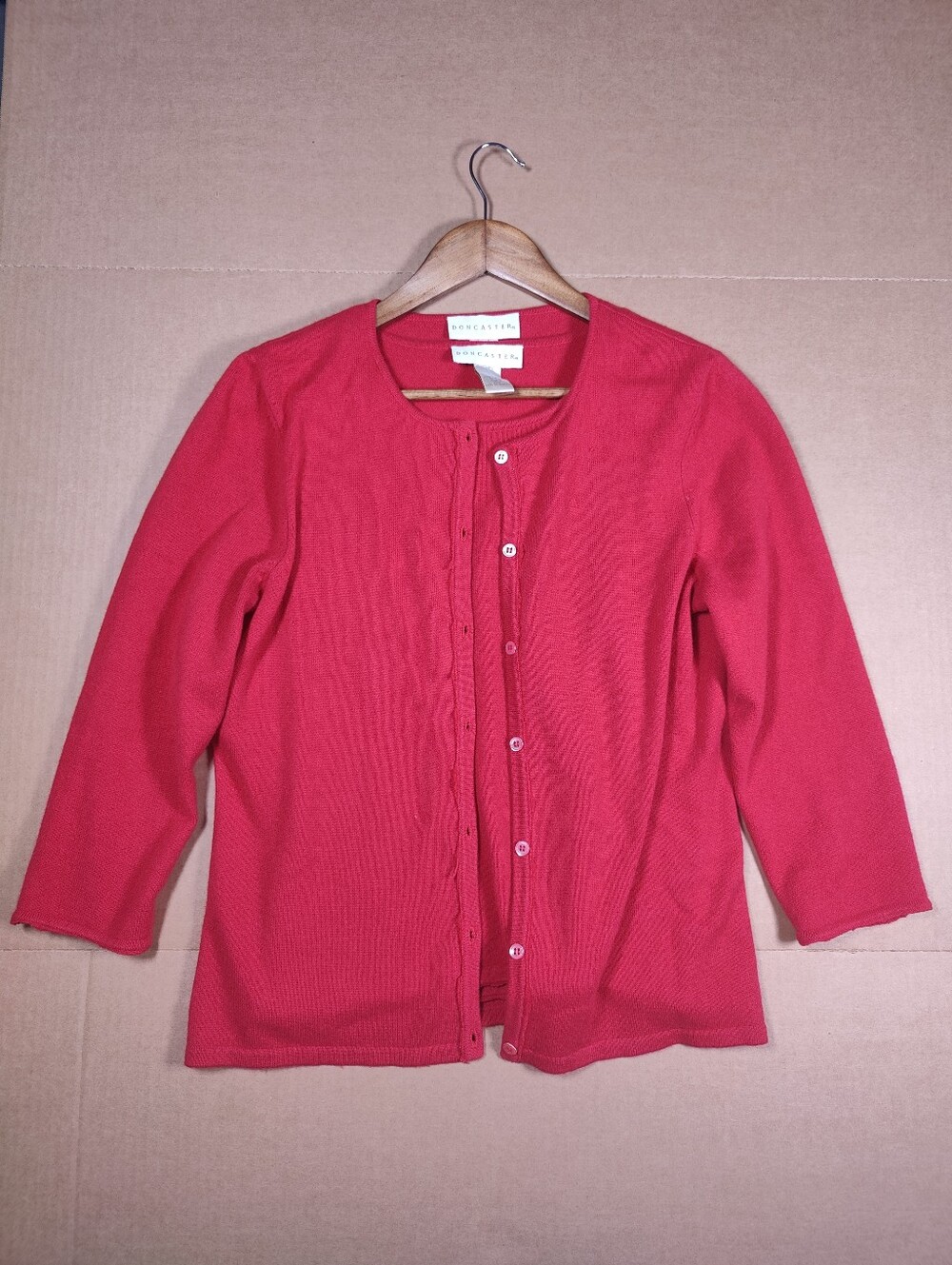 Doncaster Women's 100% Cashmere Sleeveless Top & Cardigan Set Size L